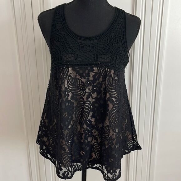 Ganji Black Lace Sleeveless Top size small‎ - Picture 1 of 6